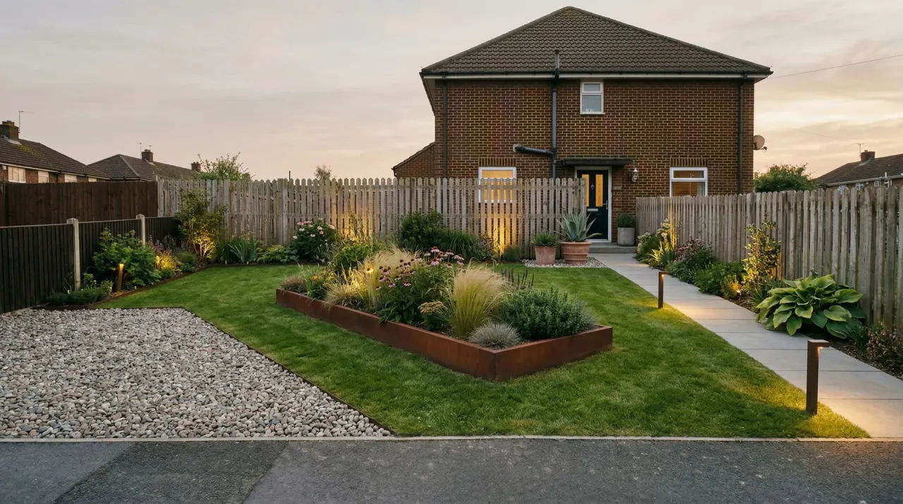 Cottage backyard AI concept transformation