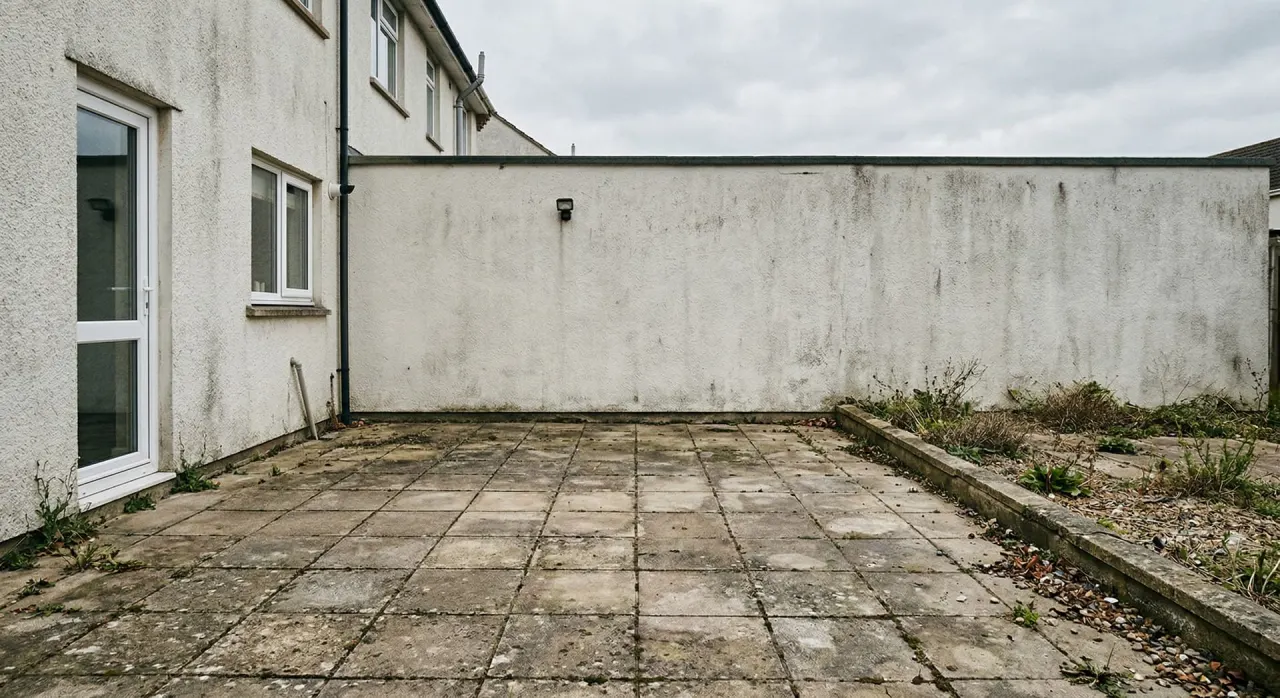 Patio before the AI concept transformation